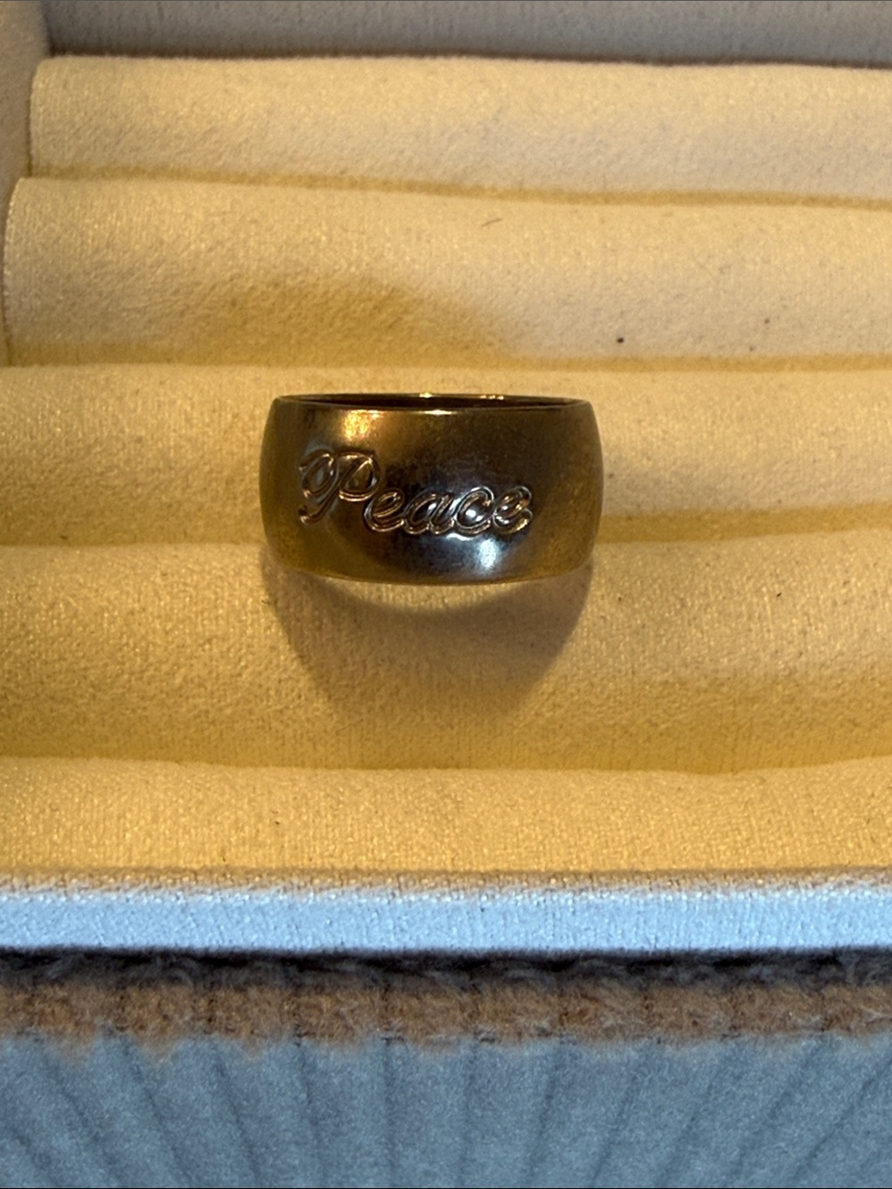 Peace Script - Silver ring